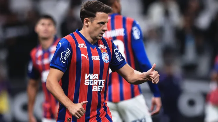 Arias, jogador do Bahia, durante partida contra o Corinthians no estadio Arena Corinthians pelo campeonato Brasileiro A 2025. Foto: Ettore Chiereguini/AGIF