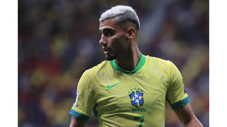 Andreas Pereira, jogador do Palmeiras, durante partida entre Brasil x Peru no estadio Mane Garrincha pelo campeonato Eliminatorias Copa Do Mundo 2026. Foto: Ettore Chiereguini/AGIF