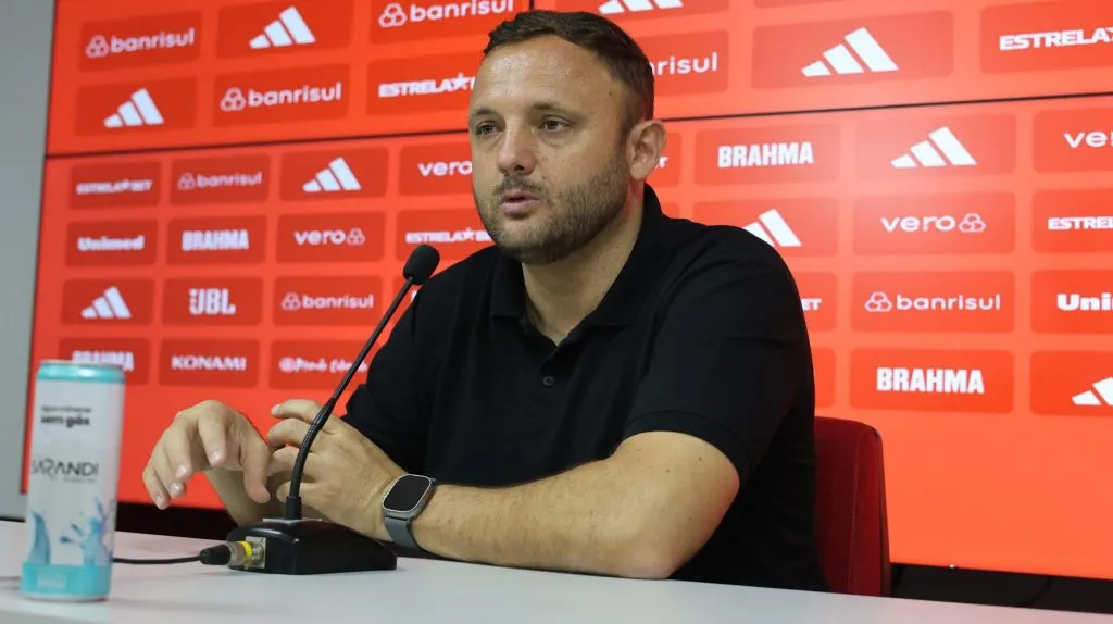 André Mazzuco durante entrevista coletiva. Foto: Ricardo Duarte/SCI