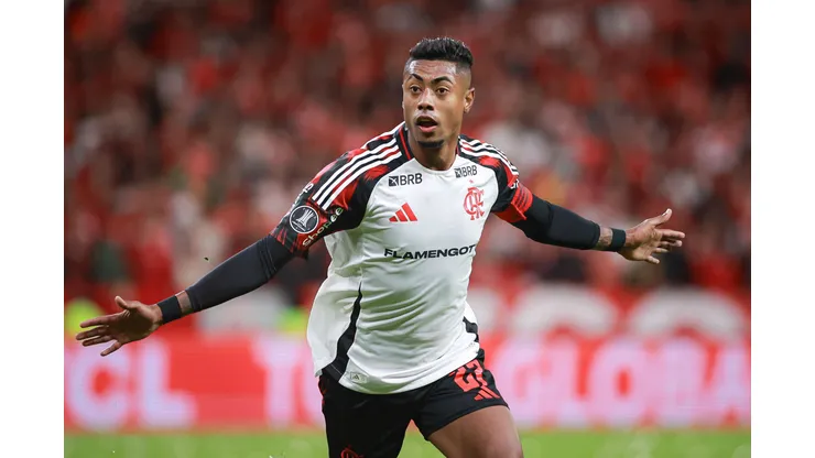 RS - PORTO ALEGRE - 20/08/2025 - COPA LIBERTADORES 2025, INTERNACIONAL X FLAMENGO - Bruno Henrique jogador do Flamengo comemora seu gol durante partida contra o Internacional no estadio Beira-Rio pelo campeonato Copa Libertadores 2025. Foto: Maxi Franzoi/AGIF