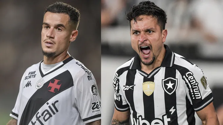 Coutinho e Artur vão se enfrentar em Vasco x Botafogo - Fotos: Thiago Ribeiro/AGIF