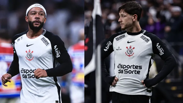 Depay e Garro em ação pelo Corinthians - Fotos: Ettore Chiereguini/AGIF e Fabio Giannelli/AGIF