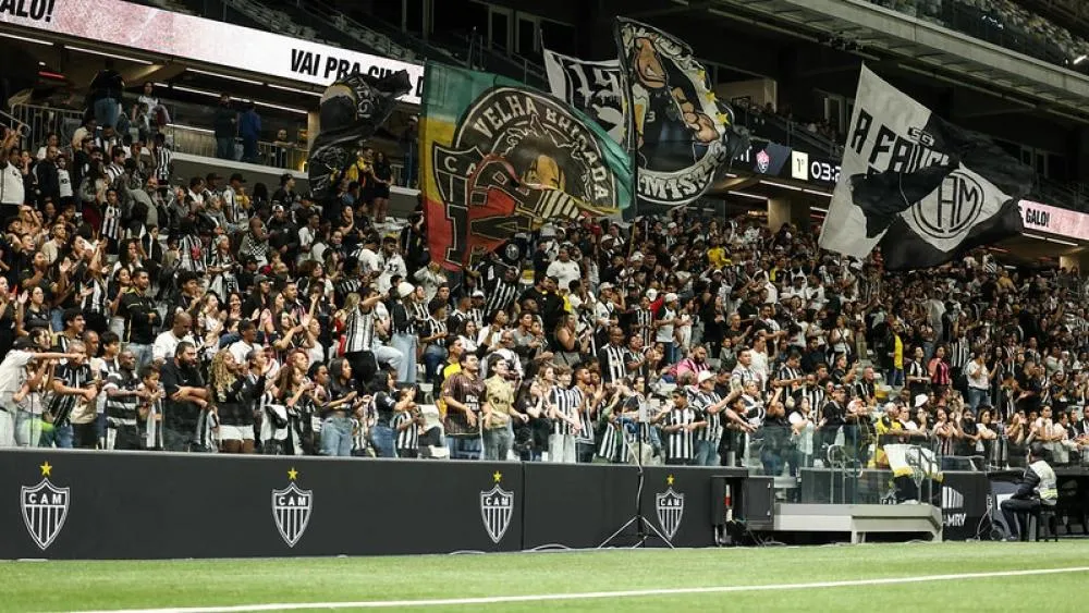 Torcida do Atlético na Arena MRV em jogo da Série A2 do Brasileiro Feminino. Foto: Daniela Veiga/Atlético