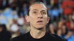 Filipe Luís, técnico do Flamengo em partida pelo campeonato brasileiro. Foto: (Foto: Buda Mendes/Getty Images)