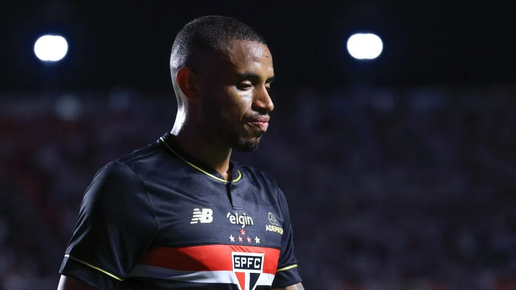 André Silva jogador do São Paulo durante partida contra o Atlético-MG no estádio Morumbi pelo campeonato Brasileiro A 2025. Foto: Marcello Zambrana/AGIF