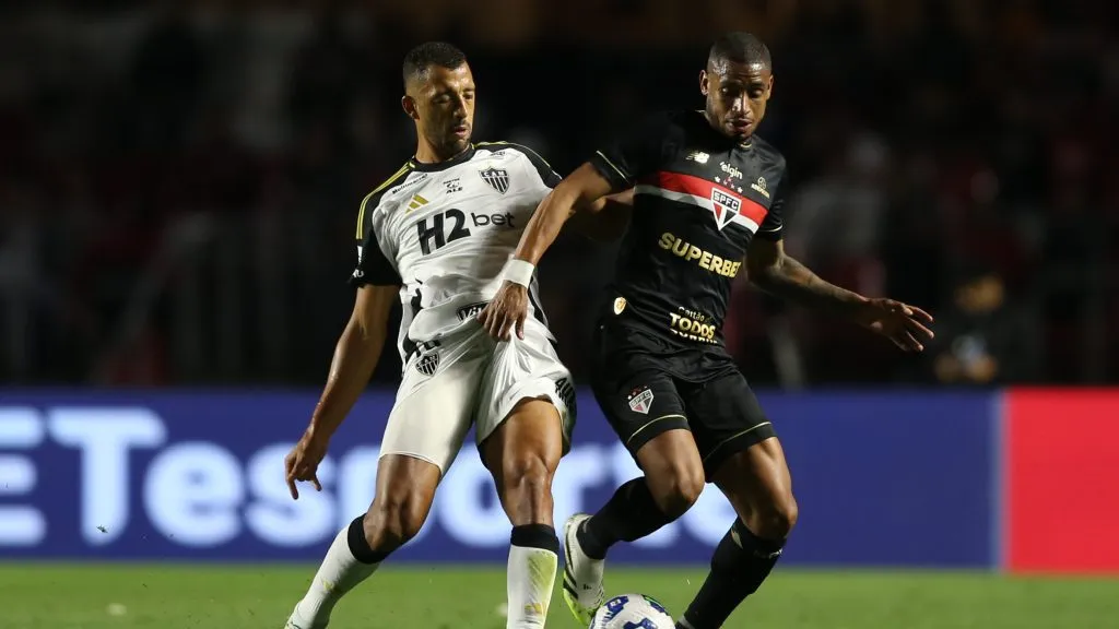 André Silva jogador do São Paulo durante partida contra o Atlético-MG no estádio Morumbi pelo campeonato Brasileiro A 2025. Foto: Marcello Zambrana/AGIF