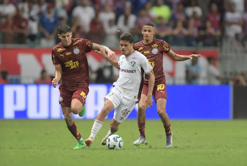 Fidelis jogador do Fluminense durante partida contra o Bahia no estadio Arena Fonte Nova pelo campeonato Brasileiro A 2025. Foto: Jhony Pinho/AGIF