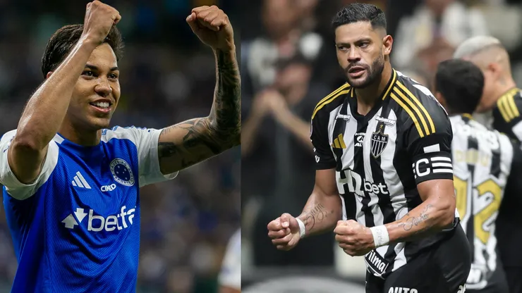 Kaio Jorge e Hulk são os destaques do Cruzeiro e Atlético-MG - Fotos: Fernando Moreno/AGIF e Gilson Lobo/AGIF