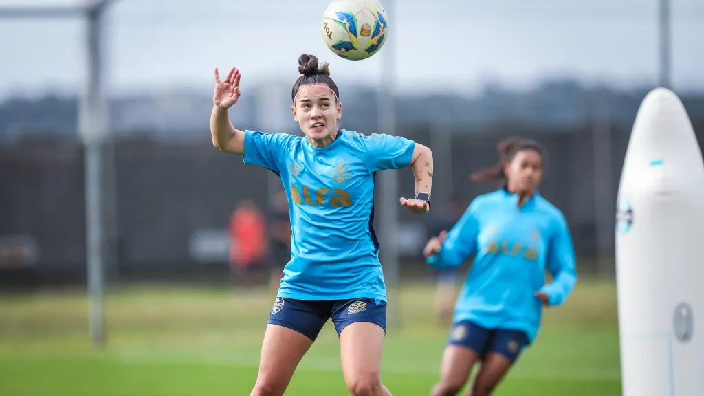 Jogadoras do Grêmio em preparação no CT