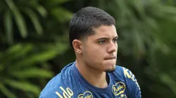 Luca Meirelles durante treino no CT Rei Pelé.