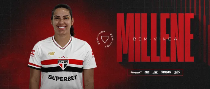 Anúncio de Millene pelo São Paulo