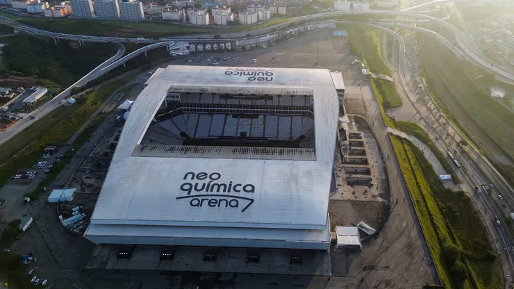 Vista Aerea da Neo Quimica Arena em Sao Paulo (SP), antes da partida entre Brasil e Paraguai pelas Eliminatorias da Copa do Mundo 2026. Foto: Marlon Costa/AGIF