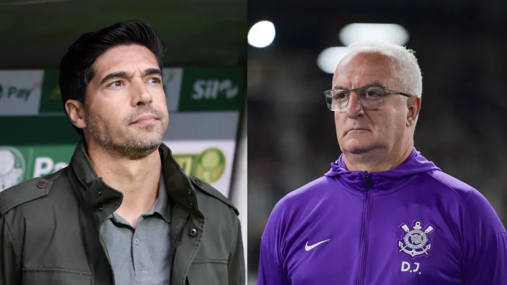 Abel vai enfrentar Dorival Júnior mais uma vez na carreira. Fotos: Marcello Zambrana/AGIF e Jorge Rodrigues/AGIF