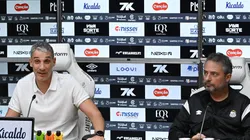 Vojvoda e Alexandre Mattos durante apresentação no Santos. Foto: Jota Erre/AGIF