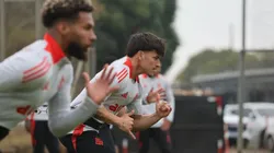 Wesley e Bernabei em treinamento no Internacional.
