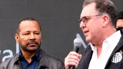 SP - SANTOS - 09/06/2025 - SANTOS, NOVO CT DA BASE - Coletiva de imprensa realizada durante a inauguracao das novas instalacoes do CT Rei Pele, reformado em parceria com a empresa NR Sports, de propriedade de Neymar Jr. No evento, o presidente Marcelo Teixeira e o pai do atleta apresentaram o projeto de um novo centro de treinamento.