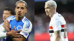 Matheus Pereira e Luciano vão se enfrentar em Cruzeiro x São Paulo - Fotos: Gilson Lobo/AGIF e Foto: Marco Miatelo/AGIF