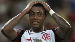 Bruno Henrique lamentando durante partida contra o Vasco, no Maracanã, pelo Brasileirão.