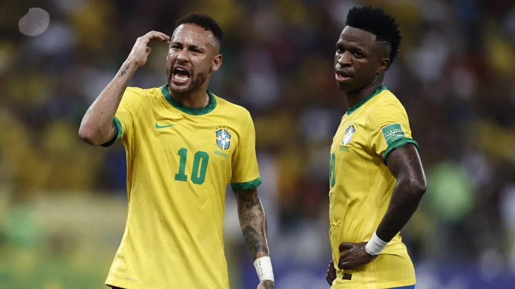 Neymar e Vinir Jr pela Seleção. (Photo by Buda Mendes/Getty Images)