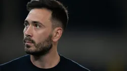 Davide Ancelotti, tecnico do Botafogo durante partida contra o Bragantino no estadio Engenhao pelo campeonato Brasileiro A 2025. Foto: Jorge Rodrigues/AGIF