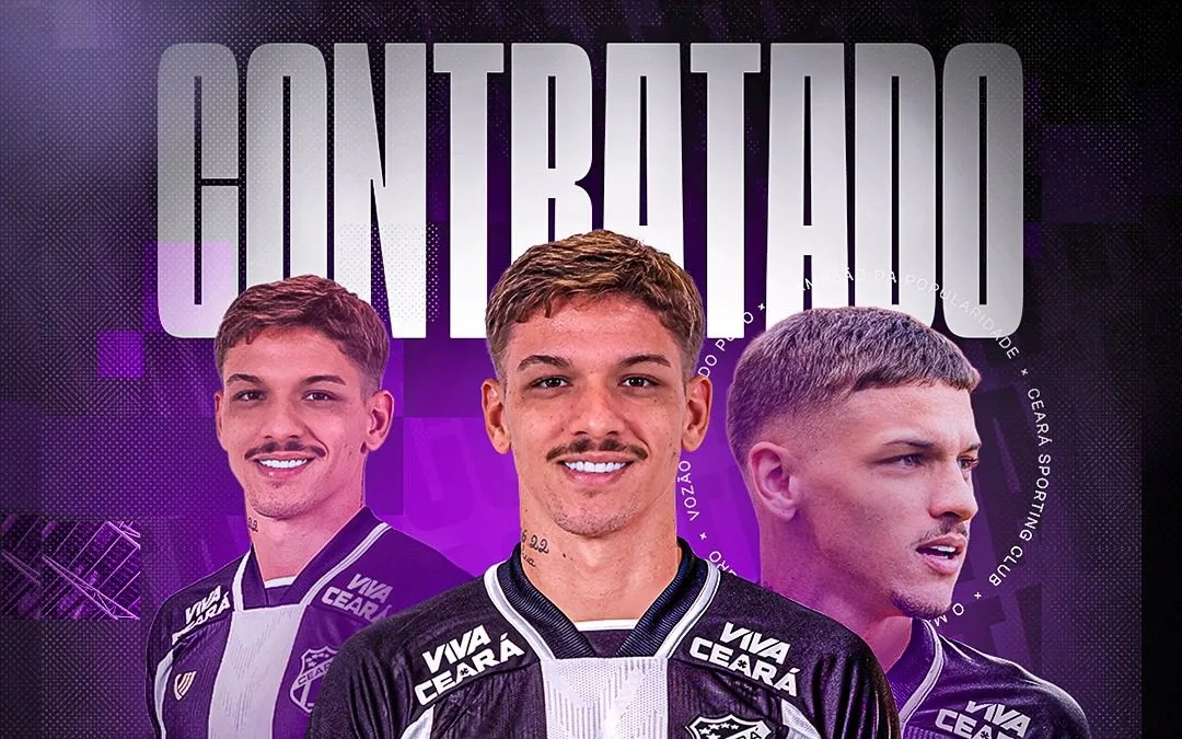 Com passagem pelo Internacional, o atacante Lucca, é a nova aposta para o ataque do Ceará.                          Foto: Divulgação redes sociais/Ceará