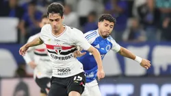 Rodriguinho jogador do Sao Paulo durante partida contra o Cruzeiro no estadio Mineirao pelo campeonato Brasileiro A 2025. Foto: Gilson Lobo/AGIF
