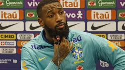 Gerson durante coletiva pela Seleção Brasileira, em setembro de 2024, em Curitiba. Foto: Rafael Ribeiro/CBF
