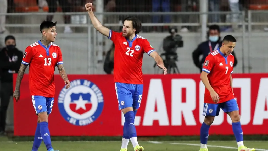 Ben Brereton Díaz pelo Chile. (Photo by Javier Torres-Pool/Getty Images)