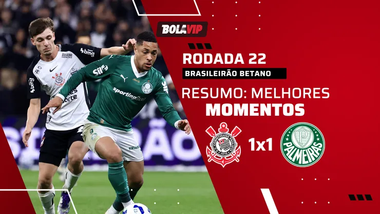 Corinthians e Palmeiras ficam no 1 a 1 em clássico muito disputado na Neo Química Arena. Foto: AGIF