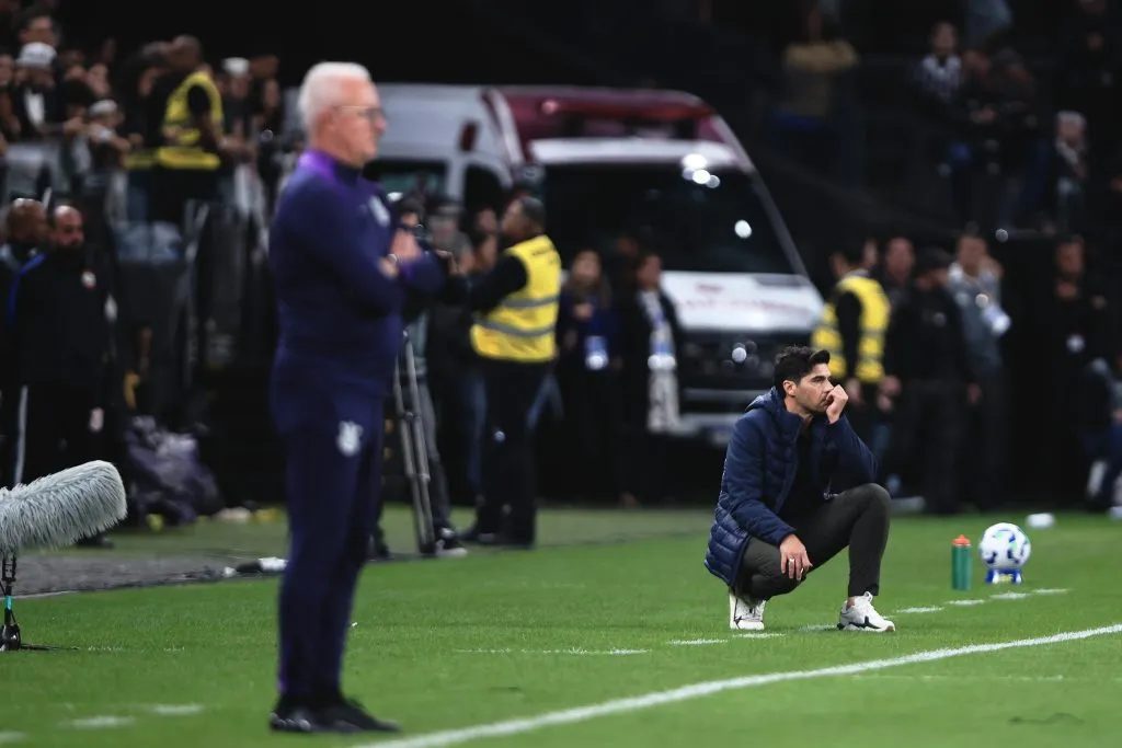 Abel Ferreira tecnico do Palmeiras durante partida contra o Corinthians no estadio Arena Corinthians pelo campeonato Brasileiro A 2025. Foto: Ettore Chiereguini/AGIF