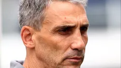 SP - SANTOS - 31/08/2025 - BRASILEIRO A 2025, SANTOS X FLUMINENSE - Juan Pablo Vojvoda tecnico do Santos durante partida contra o Fluminense no estadio Vila Belmiro pelo campeonato Brasileiro A 2025.