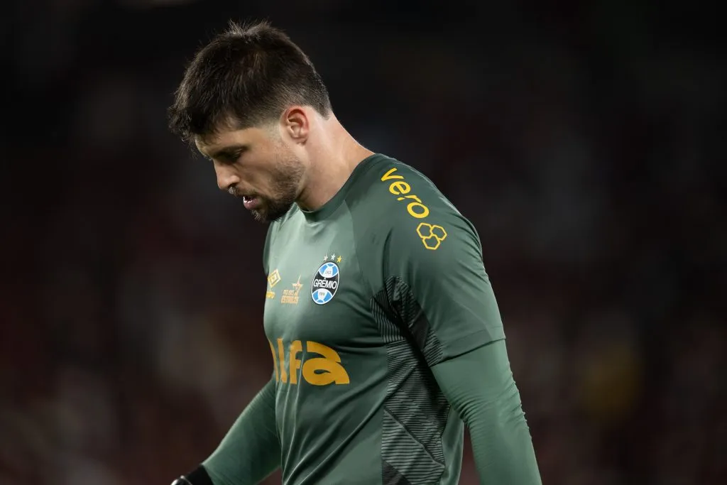 Volpi marcou o gol a favor do Grêmio. Foto: Jorge Rodrigues/AGIF