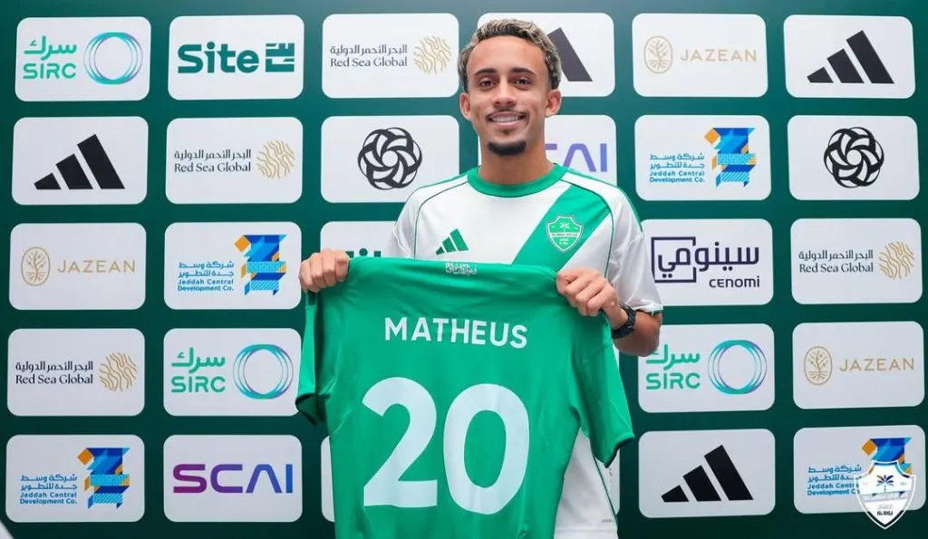 Matheus Gonçalves, vestirá a camisa 20 no clube saudita e está pronto para estrear em breve. Foto: Divulgação redes sociais/ Al-Ahli