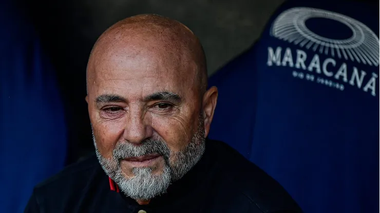 Jorge Sampaoli durante jogo da Libertadores pelo Flamengo.
