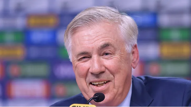 Carlo Ancelotti durante coletiva na sede da CBF.