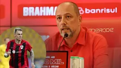 Alessandro Barcellos, presidente do Internacional (Foto: Ricardo Duarte / SCI) e Roger Guedes, atuando pelo Al-Rayyan