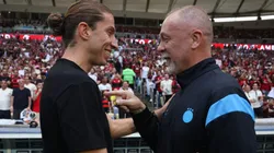 Filipe Luís, técnico do Flamengo em partida contra o Grêmio pelo campeonato brasileiro