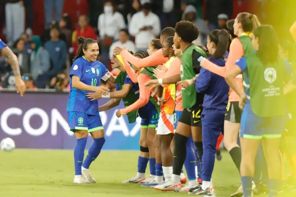 Marta na premiação da Copa América. Foto: Divulgação/Copa América