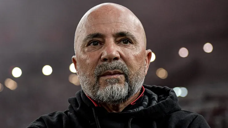 Sampaoli durante partida entre Flamengo e Grêmio, no Maracanã, pela Copa do Brasil 2023.