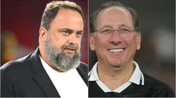 Evangelos Marinakis e Textor. Foto: Michael Regan/Getty Images; Thiago Ribeiro/AGIF