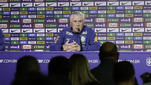 Entrevista de Ancelotti na Seleção. FOTO: @rafaelribeirorio / CBF