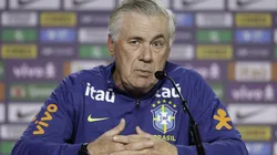 Ancelotti durante coletiva antes do jogo Brasil X Chile