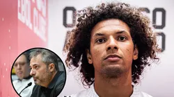 Mattos ao lado de Arão em montagem. Fotos: Raul Baretta/ Santos FC e Jota Erre/AGIF.