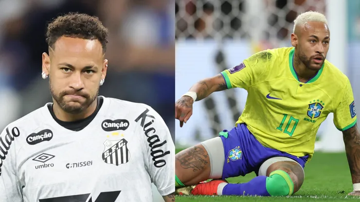 Capacidade física de Neymar é debatida após não convocação de Ancelotti. FotoxFoto: Neymar Santos (AGIF); Neymar Seleção (Getty Images)