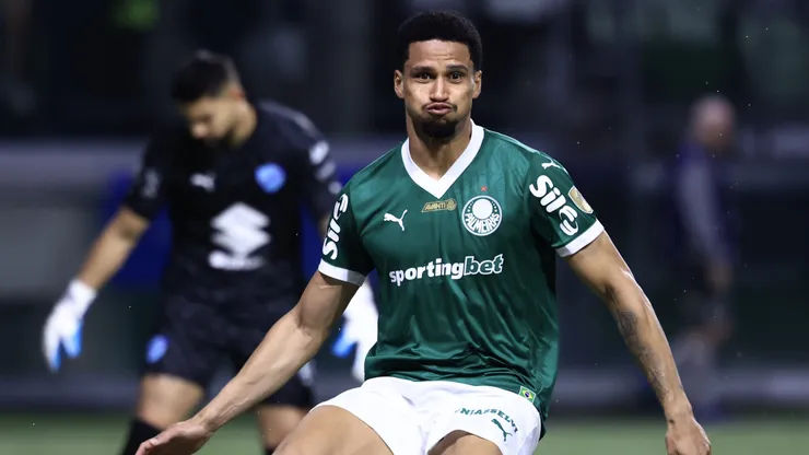 SP - SAO PAULO - 15/05/2025 - COPA LIBERTADORES 2025, PALMEIRAS X BOLIVAR - Murilo jogador do Palmeiras comemora seu gol durante partida contra o Bolivar no estadio Arena Allianz Parque pelo campeonato Copa Libertadores 2025. Foto: Marcello Zambrana/AGIF