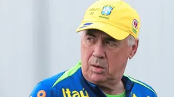 Ancelotti em treino da Seleção