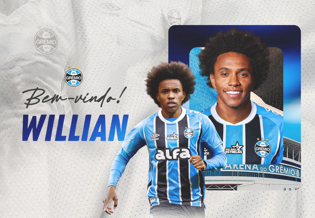 Willian anunciado no Gremio - Foto: Site oficial do Grêmio