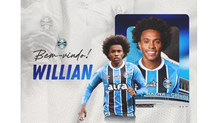 Willian anunciado no Gremio - Foto: Site oficial do Grêmio