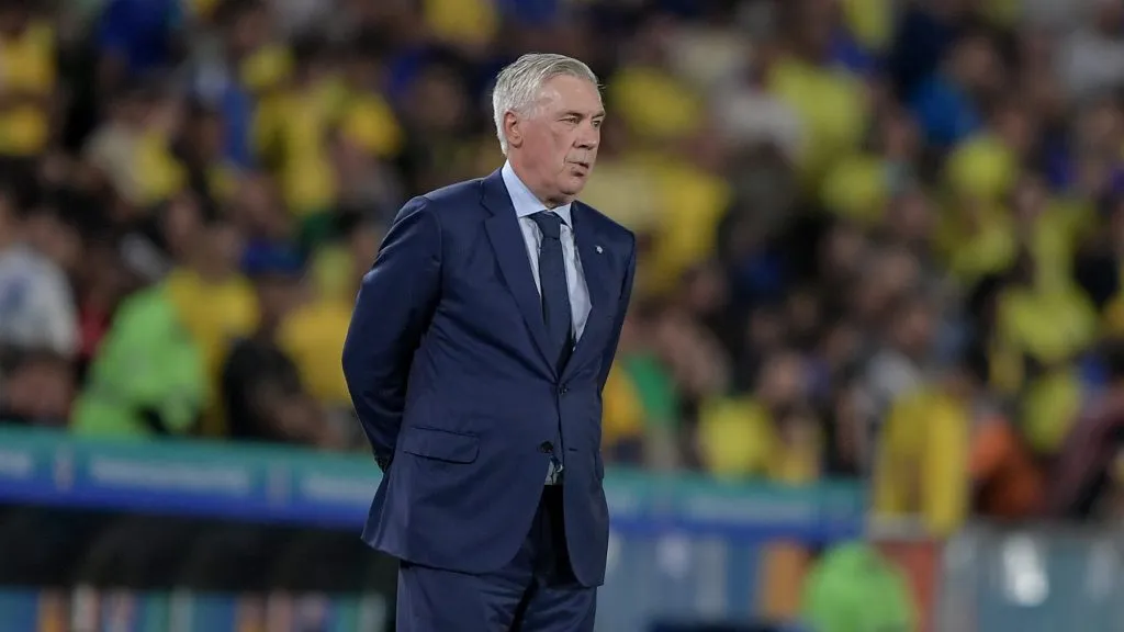 Carlo Ancelotti, tecnico do Brasil, durante partida contra o Chile no estadio Maracana pelo campeonato Eliminatorias Copa Do Mundo 2026. Foto: Thiago Ribeiro/AGIF