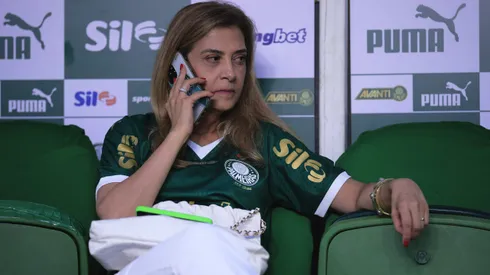 Leila Pereira no jogo do Palmeiras contra o RB Bragantino